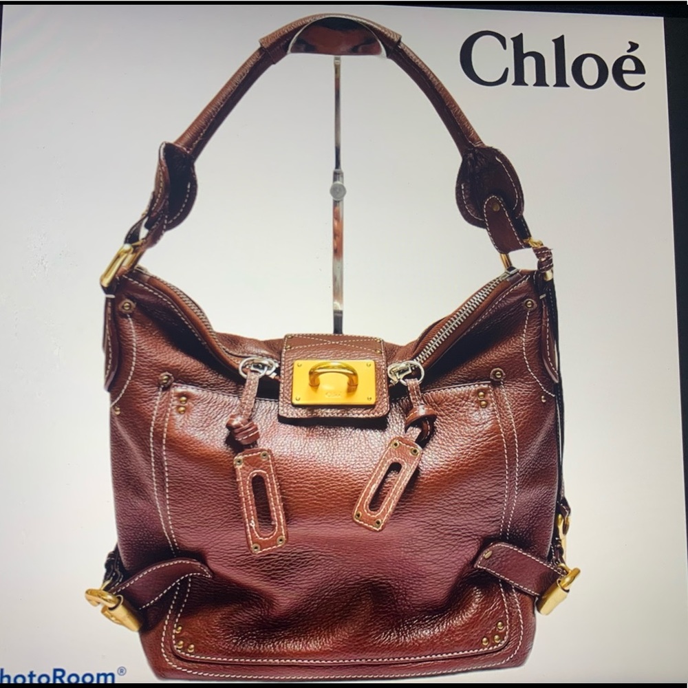 Rare! AUTH. CHLOÉ Brown Soft Leather Y2K Hobo Bag